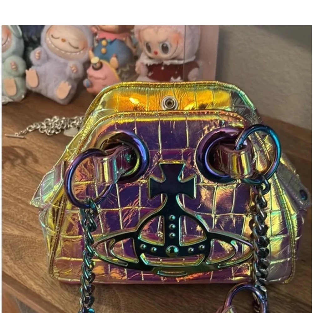 Vivienne Westwood Purple Shoulder Bag with Chain Straps